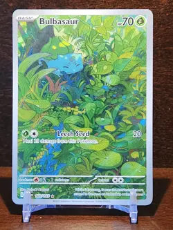 Pokemon TCG Bulbasaur Scarlet Violet-151 Illustration Rare Card 166/165 NM EN - Image 1