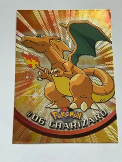 Charizard #6 Holo Rainbow Foil BLACK LOGO Pokemon Topps Card Series 1 - Image 1