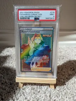 Pokemon TCG Karen's Conviction Chilling Reign Holo Card 216/198 PSA 9 - Image 1