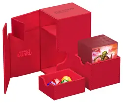 ULTIMATE GUARD TWIN FLIP n TRAY Red 80+ XENOSKIN MONOCOLOR DECK Card CASE - Image 1