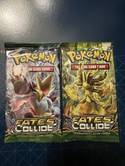 Lot (2) POKEMON XY FATES COLLIDE Sealed 10-Card BOOSTER PACKS Delphox - Image 1