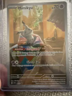 Mimikyu Paldean Fates Promo SVP EN 075 ETB Pokemon Card TCG 2024 - Image 1