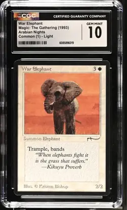 War Elephant, Arabian Nights mtg. CGC 10 Gem Mint! - Image 1