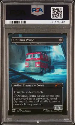 2022 MTG SECRET LAIR DROP FOIL #1081 OPTIMUS PRIME PSA 10 - Image 2