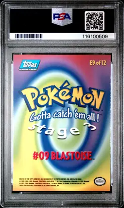 1999 TOPPS POKEMON THE MOVIE EDT RAINBOW FOIL #E9 BLASTOISE #9 PSA 8 - Image 2