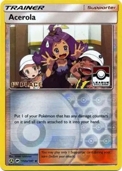 Lightly Played Acerola - 112a/147 - 1st Place League Promo Pokemon League & Cham - Image 1