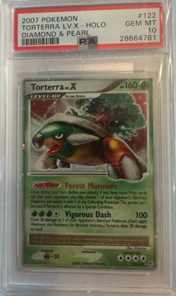 Pokemon Torterra Lv. X Diamond & Pearl Base Holo Rare #122 PSA 10 Gem Mint - Image 1