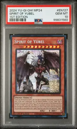 2024 YU-GI-OH! MP24-25TH ANV TIN: DUELING MIRRORS 1ST ED SPIRIT OF YUBEL PSA 10 - Image 1
