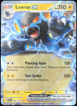 Pokemon TCG Luxray ex 068/167 2024 Twilight Masquerade Double Rare Card - NM - Image 1