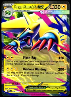Pokemon TCG Mega Manectric ex 050/132 2025 Mega Evolution Double Rare Card - NM - Image 1