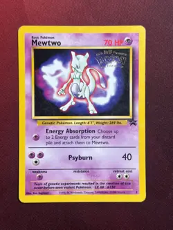 MEWTWO 3 Black Star Promo WOTC First Movie rare Pokemon TCG card - Image 1