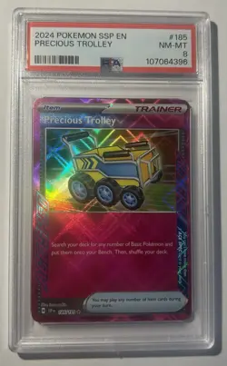 Precious Trolley 185/191 Sv08: Surging Sparks PSA 8 Graded Pokemon Card POP 13🦩 - Image 1