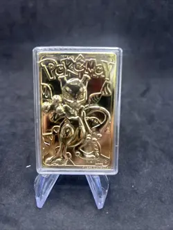 1999 Burger King Limited Edition Pokemon Trading Card Mewtwo, 23K Gold - Image 4