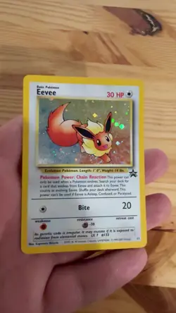 Pokemon TCG Eevee #11 Black Star Holo Promo Card 1999 With Swirl - Image 2