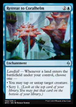 Slightly Played, English - 1 x MTG Retreat to Coralhelm - Foil Battle for Zendik - Image 1