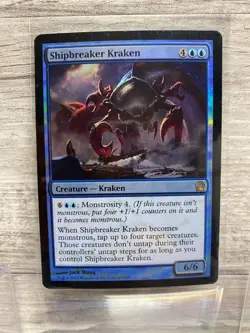 MTG Magic the Gathering 1x NM FOIL Shipbreaker Kraken - Theros x1 - Image 1