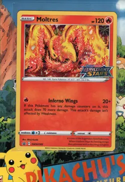 Pokemon TCG Moltres SWSH185 Pre Release Promo NM/M - Image 1