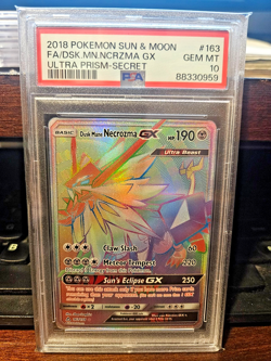 2018 POKEMON SUN AND MOON ULTRA PRISM DUSK MANE NECROZMA #163 PSA 10 - Image 1