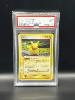 2005 Pokemon EX Delta Species Ditto Pikachu Reverse Holo #63 Mint PSA 9 - Image 1