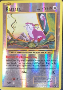 Pokemon TCG Rattata XY Evolutions 66/108 Reverse Holo Common - Image 1