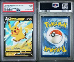 2021 POKEMON SWORD & SHIELD BLACK STAR PROMO #SWSH143 PIKACHU VMAX PSA 9 - Image 3