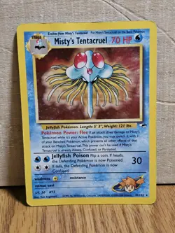 Misty's Tentacruel 10/132 Gym Heroes Pokemon Card Holo Rare Damaged - Image 1