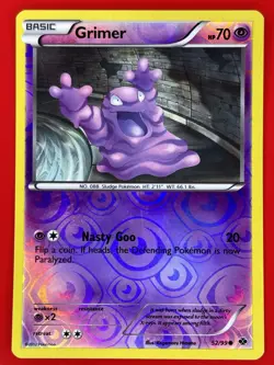Pokemon TCG Grimer Next Destinies 52/99 Reverse Holo B&W English Card 2012 LP - Image 1