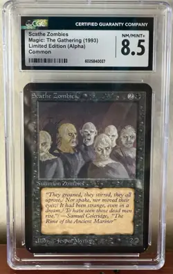 1993 MTG Magic the Gathering Alpha Scathe Zombies Card CGC 8.5 Graded - Image 1
