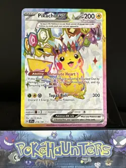 Pokemon Card Pikachu EX 219/191 Ultra Rare Surging Sparks Near Mint - Image 1