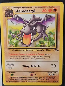 Aerodactyl 1st Gen Fossil Set Non-Holo Rare 1/62 Pokemon Card WOTC 1999 LP - Image 1