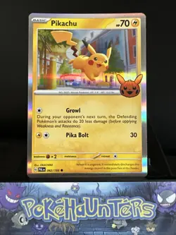 Pokemon Card Pikachu 062/193 Trick Or Trade Paldea Evolved Holo Rare NM - Image 1