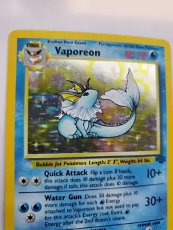 Vaporeon Jungle Set Holo Pokemon Card Base WOTC - Image 3