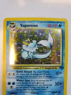 Vaporeon Jungle Set Holo Pokemon Card Base WOTC - Image 4
