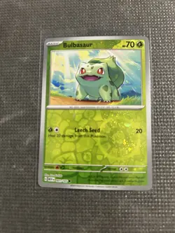 Bulbasaur - 001/165 - Pokemon 151 Reverse Cosmos Holo Rare Card NM - Image 1