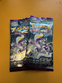 2 Pack Pokemon Violet ex TCG Korean Booster Pack Set Sealed Cards sv1V - Image 2