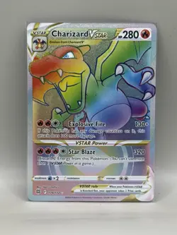 Pokemon TCG Charizard VSTAR Rainbow Secret Rare Card Brilliant Stars 174/172 - Image 1
