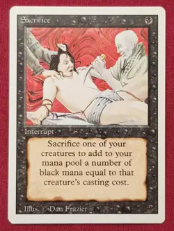 Magic The Gathering REVISED EDITION SACRIFICE black card MTG - Image 1