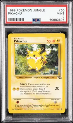 1999 POKEMON JUNGLE #60 PIKACHU PSA 9 - Image 1