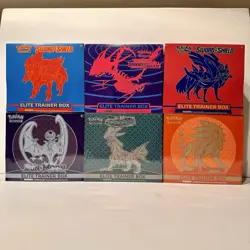 Pokemon TCG ETB Sealed Lot - Sun & Moon and Sword & Shield - 6 ETBs - Image 1