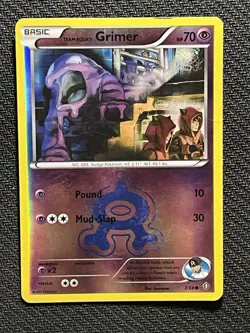 2015 Team Aqua's Grimer Double Crisis 7/34 Reverse Holo Pokemon TCG - Image 1