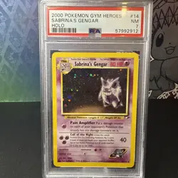 2000 Pokemon Gym Heroes #14 Sabrina's Gengar Holo PSA 7 NM 14/132 - Image 1
