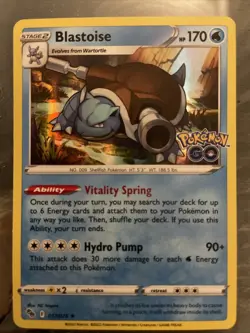 Pokemon TCG Blastoise 17/78 Pokemon GO Set Holo Rare Near Mint/Mint - Image 1