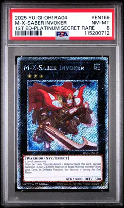 2025 YU-GI-OH! RA04-QUARTER CENTURY STAMPEDE #EN169 M-X-SABER INVOKER PSA 8 - Image 1