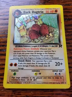 2000 Dark Dugtrio - Holo Rare - WOTC 6/82 Team Rocket Pokemon Card - MP! - Image 1