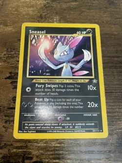 SNEASEL - 1995-2000 Pokemon Card TCG 25/111 1st Edition Neo Genesis - Image 2