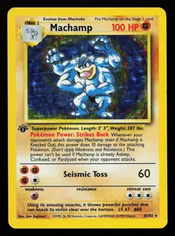 Machamp 8/102 Holo 1st Edition Base Set Unlimited Pokemon Card - Image 1