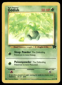 Oddish 63/82 Team Rocket Pokemon TCG trading card - Image 1