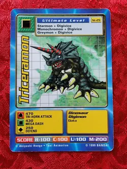 Bandai Digimon Trading Card Starter Deck 1 Triceramon St-29 - Image 1