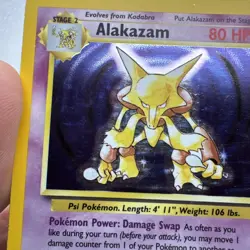 Pokemon TCG Alakazam Base Set Holo Card 1/102 Unlimited Holo Rare, LP/MP - Image 4
