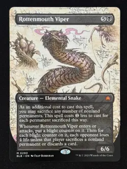 1x MTG Rottenmouth Viper (Borderless) - Bloomburrow (BLB) #290 - Magic - Image 1